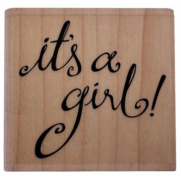 Its A Girl Rubber Stamp By Stampabilities - Picture 1 of 6